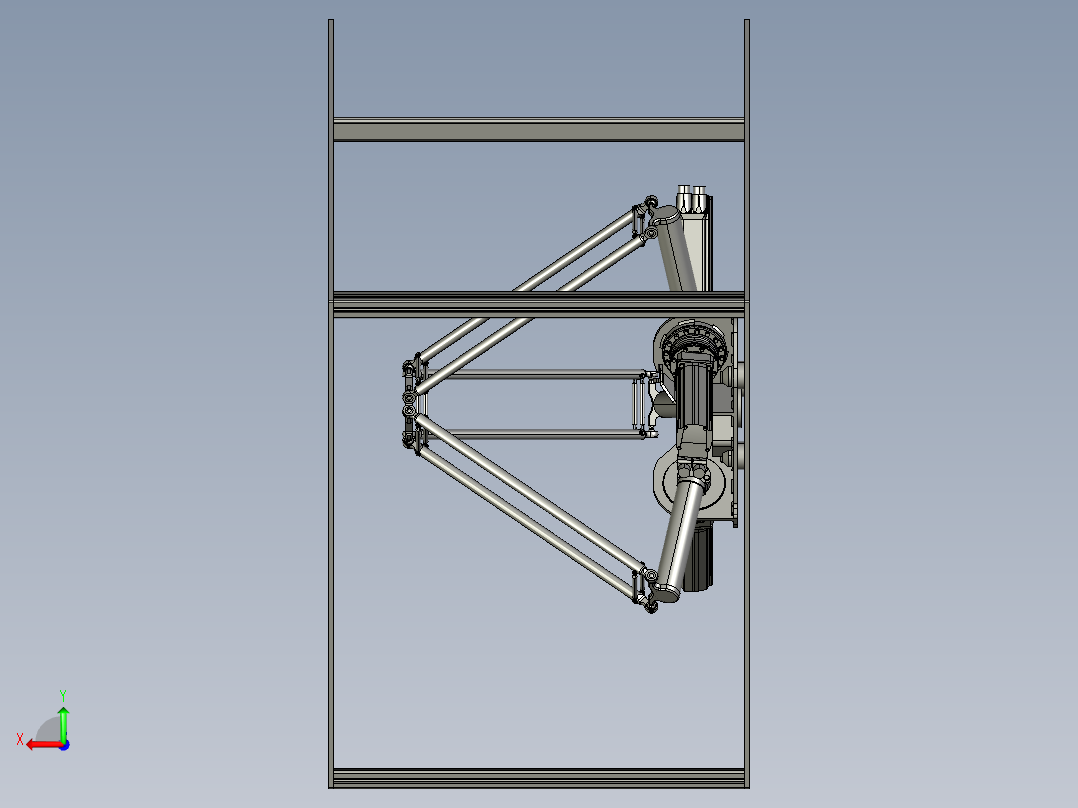 三角并联机器人后视图