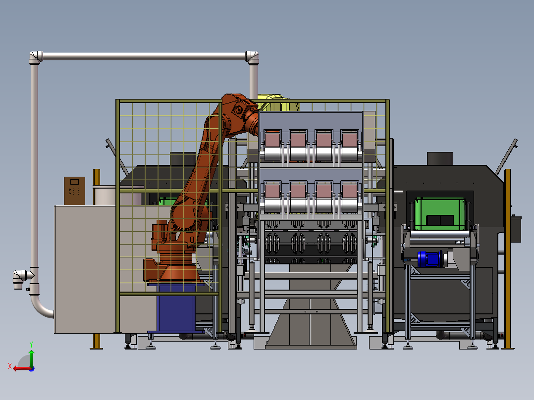 面包片自动烘烤装箱生产线sw20后视图