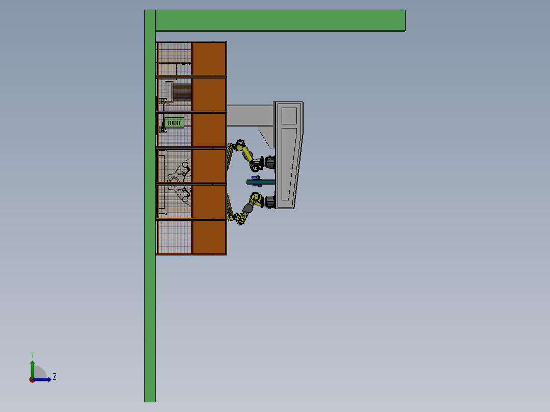 12米钢结构机器人焊接工作站sw16可编辑左视图