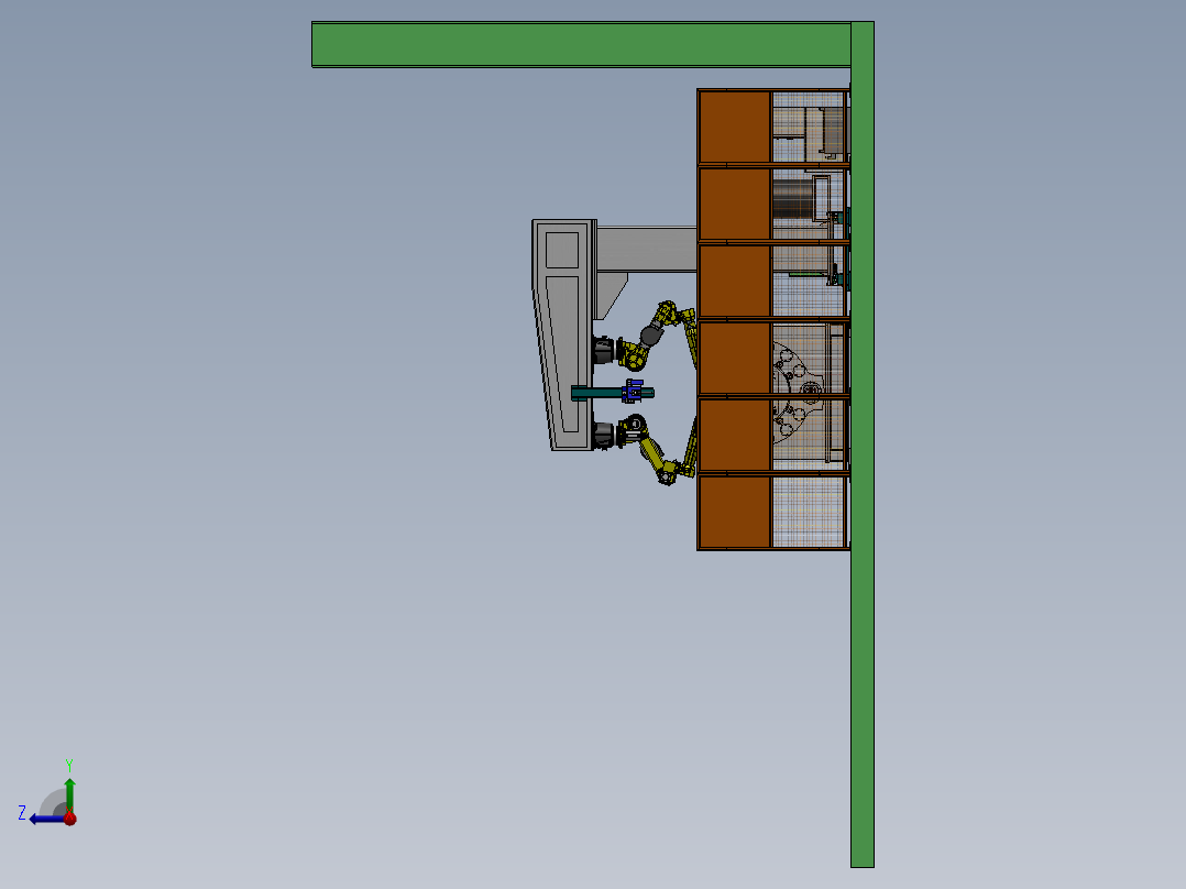 12米钢结构机器人焊接工作站sw16可编辑右视图