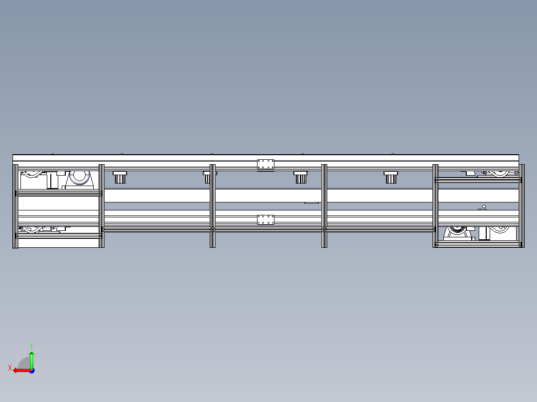 KJ线体（倍速链输送机）模型3D图纸 CATIA设计 附STEP后视图