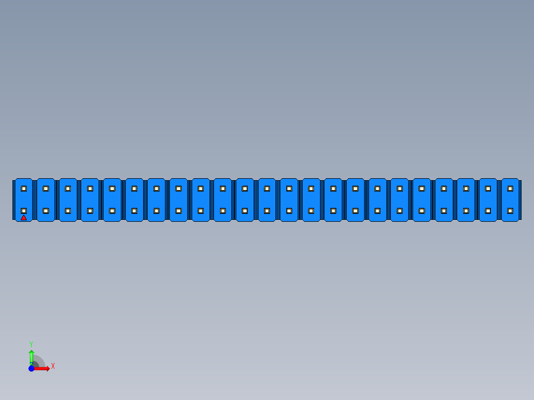 彩色公头100mil（2.54mm）系列-DS1021_blue_2x23p_100mil_Type19_rev1.0前视图