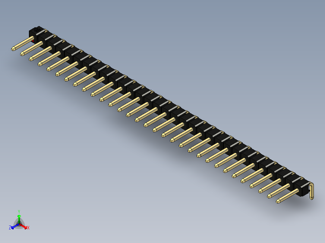 彩色公排针 100mil 2.54mm 系列-DS1022_black_1x31p_100mil_TypeD_rev1.0