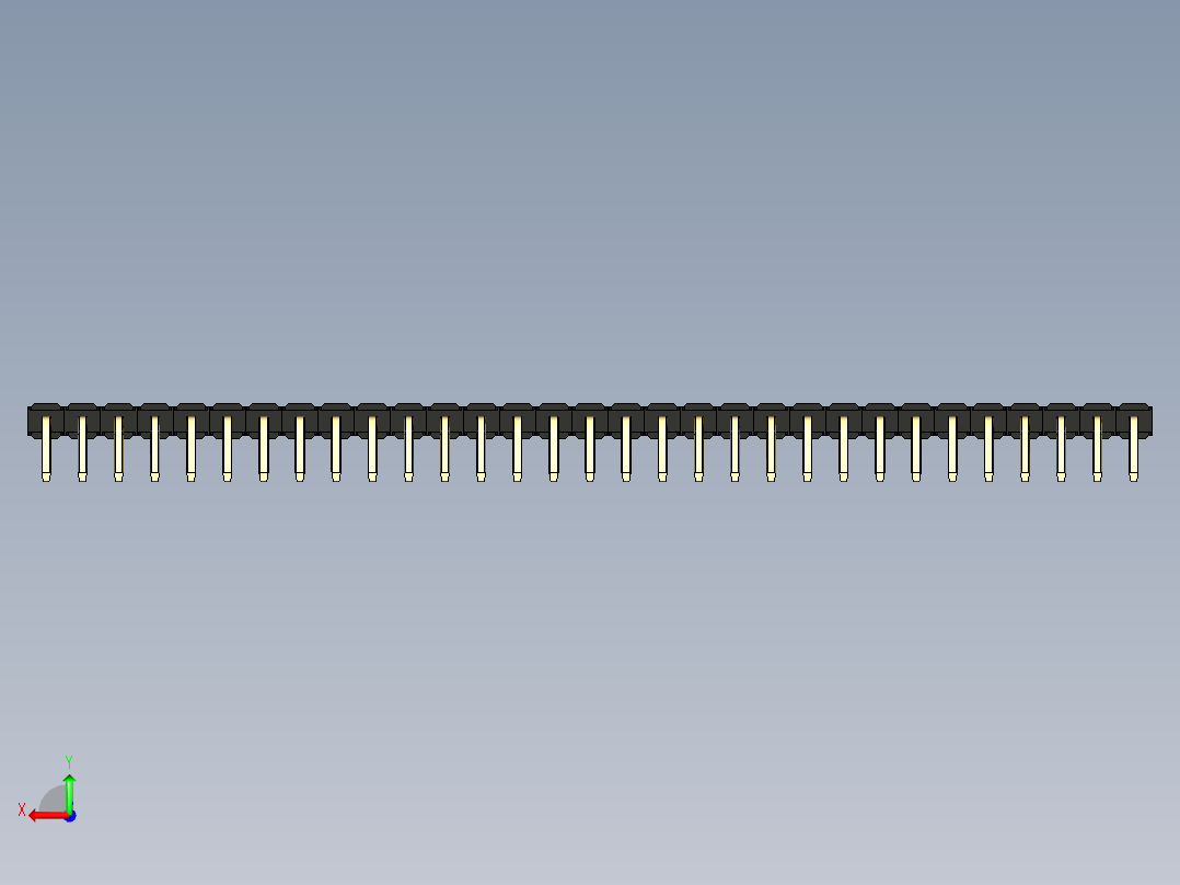 彩色公排针 100mil 2.54mm 系列-DS1022_black_1x31p_100mil_TypeD_rev1.0后视图