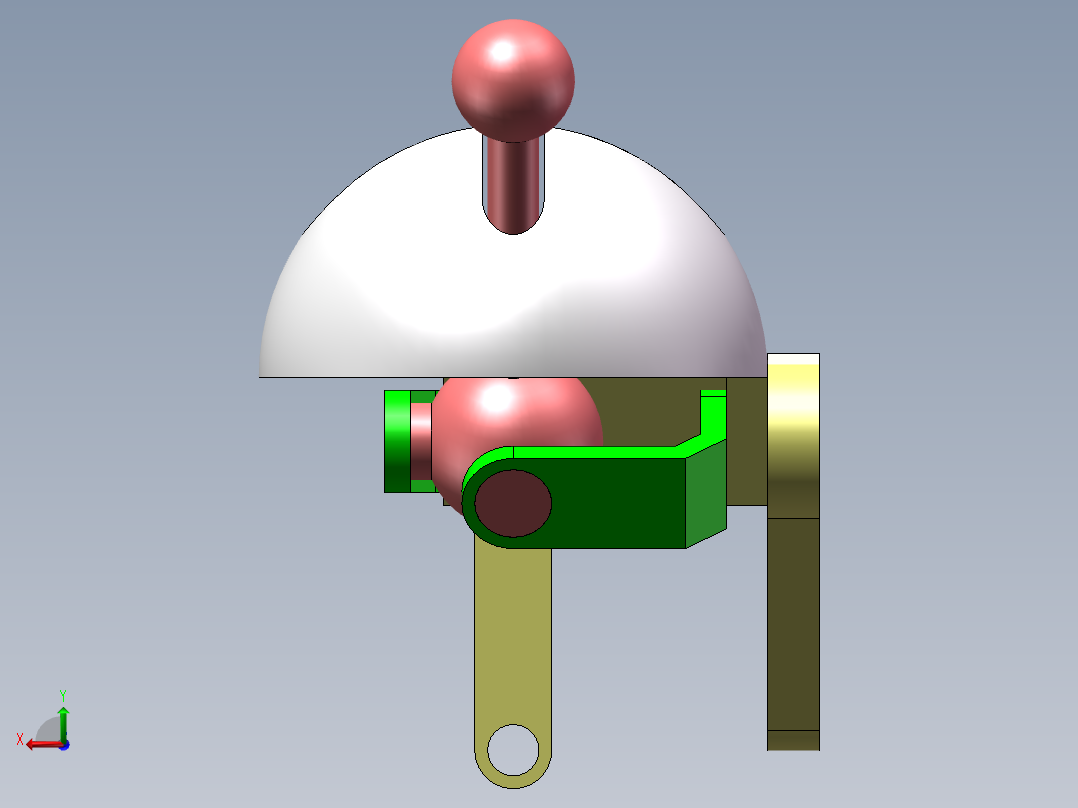 圆弧十字方向结构后视图