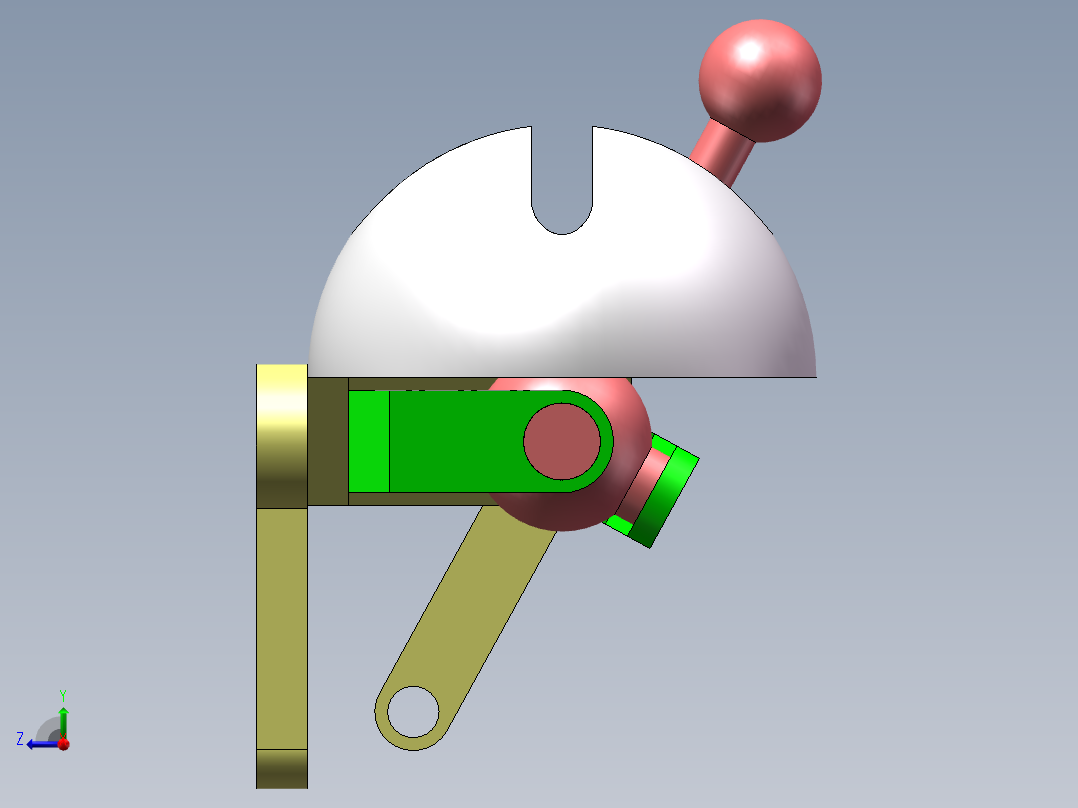 圆弧十字方向结构右视图