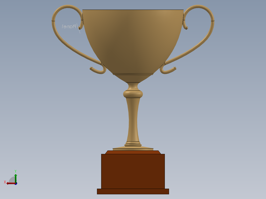 黄金奖杯后视图