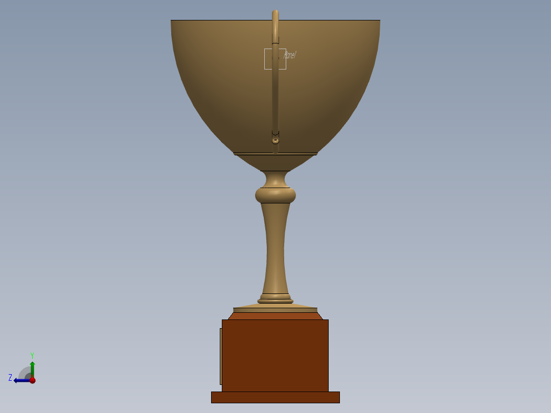 黄金奖杯右视图