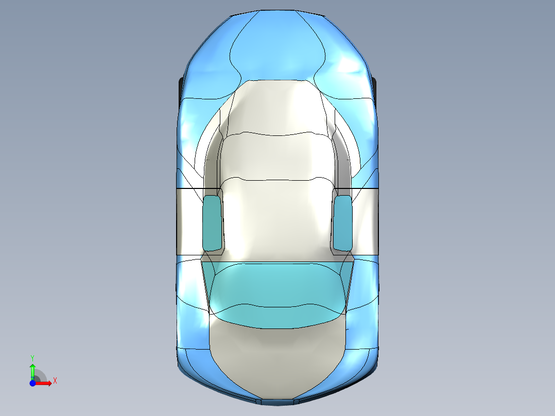 小型电动汽车造型3D数模图纸 STEP格式前视图