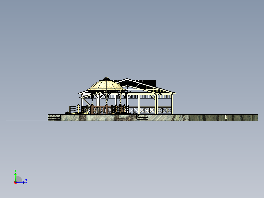 夏季露台左视图