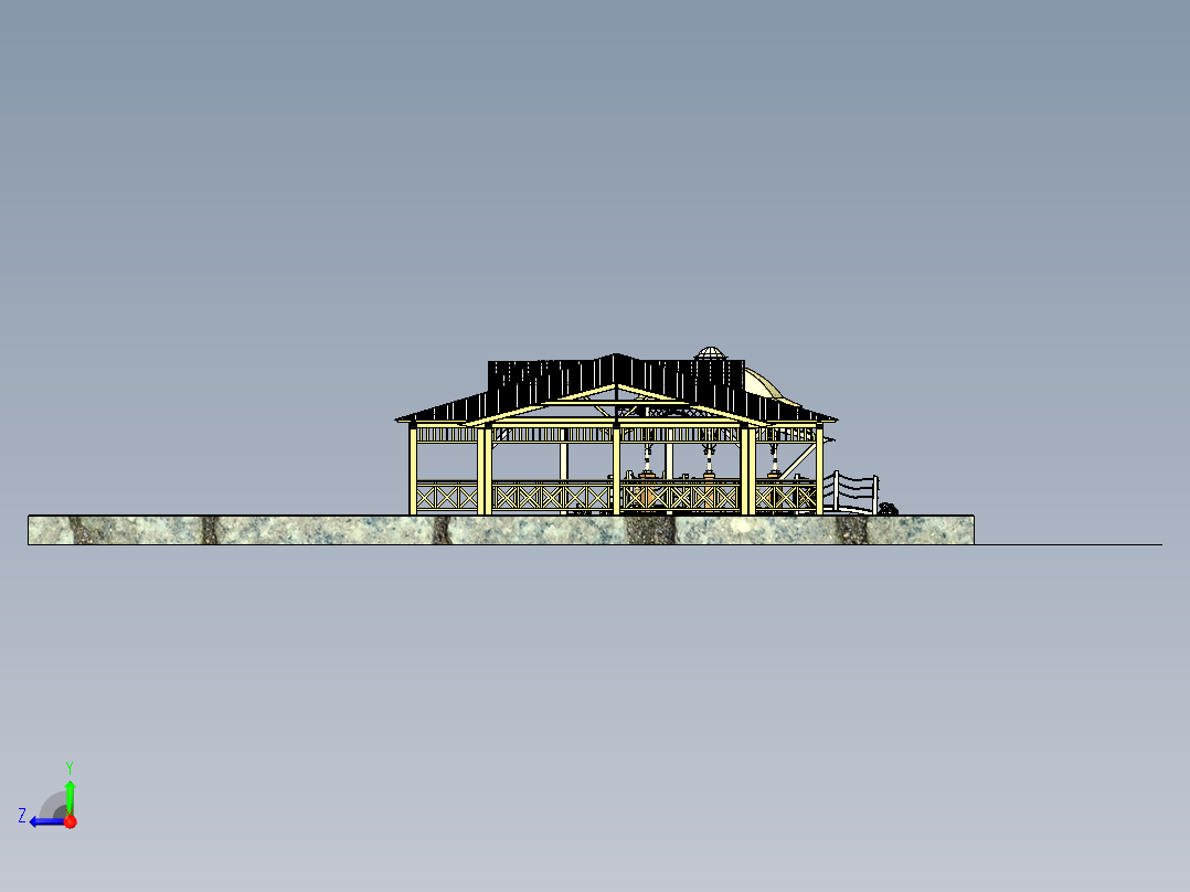 夏季露台右视图