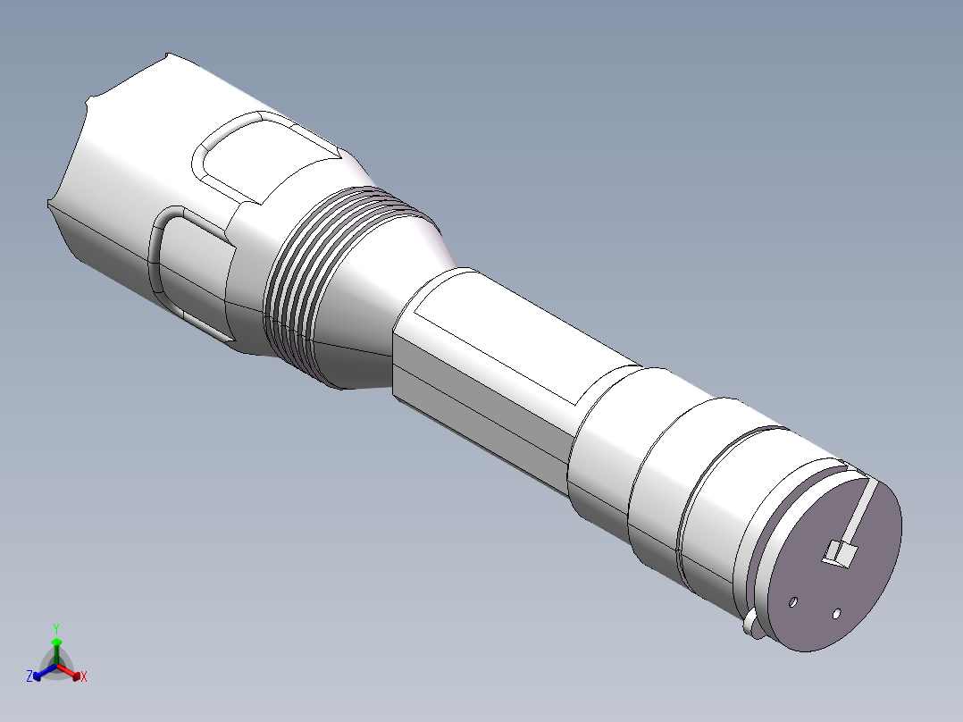 手电筒模型正等轴测图