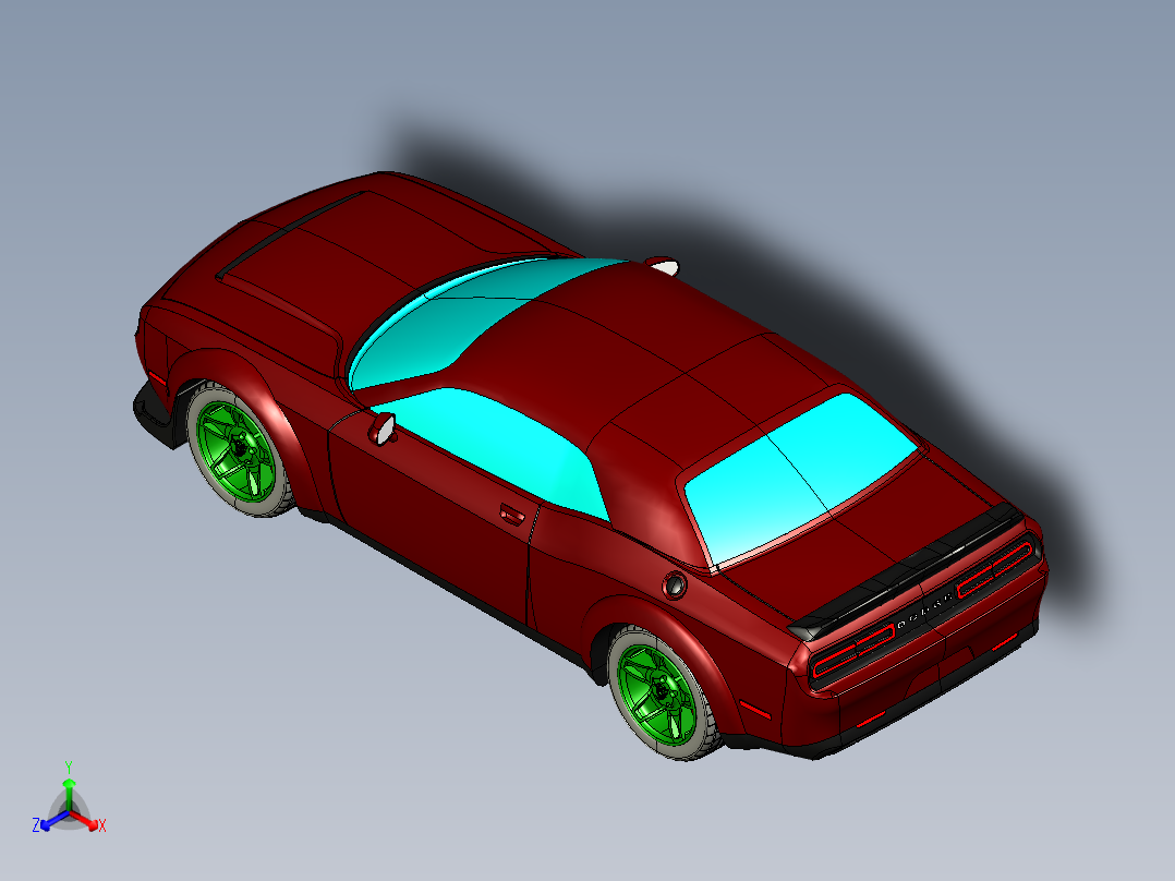 Dodge道奇Challenger汽车正等轴测图