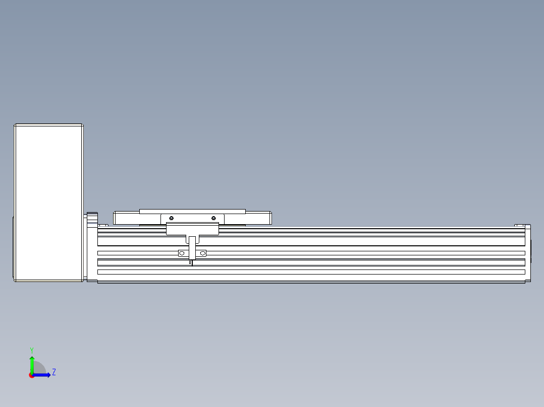 同步带全封闭直线模组TPA-HCB-110D-90-L200-RU-Y-P40-N3左视图
