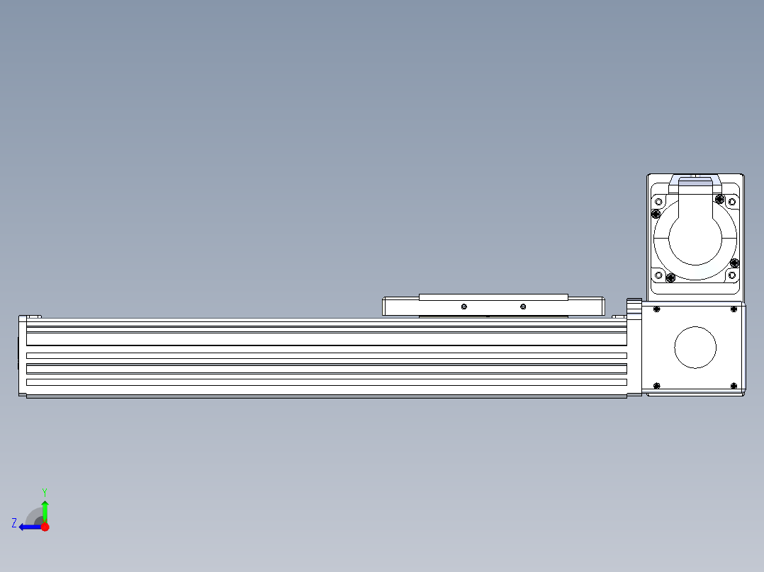 同步带全封闭直线模组TPA-HCB-110D-90-L200-RU-Y-P40-N3右视图