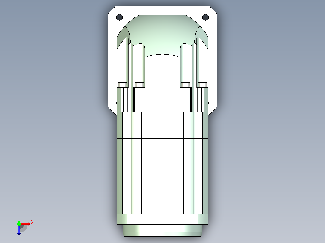 直齿孔ZPLX142-L3 35-114.3-200-M12.stp俯视图