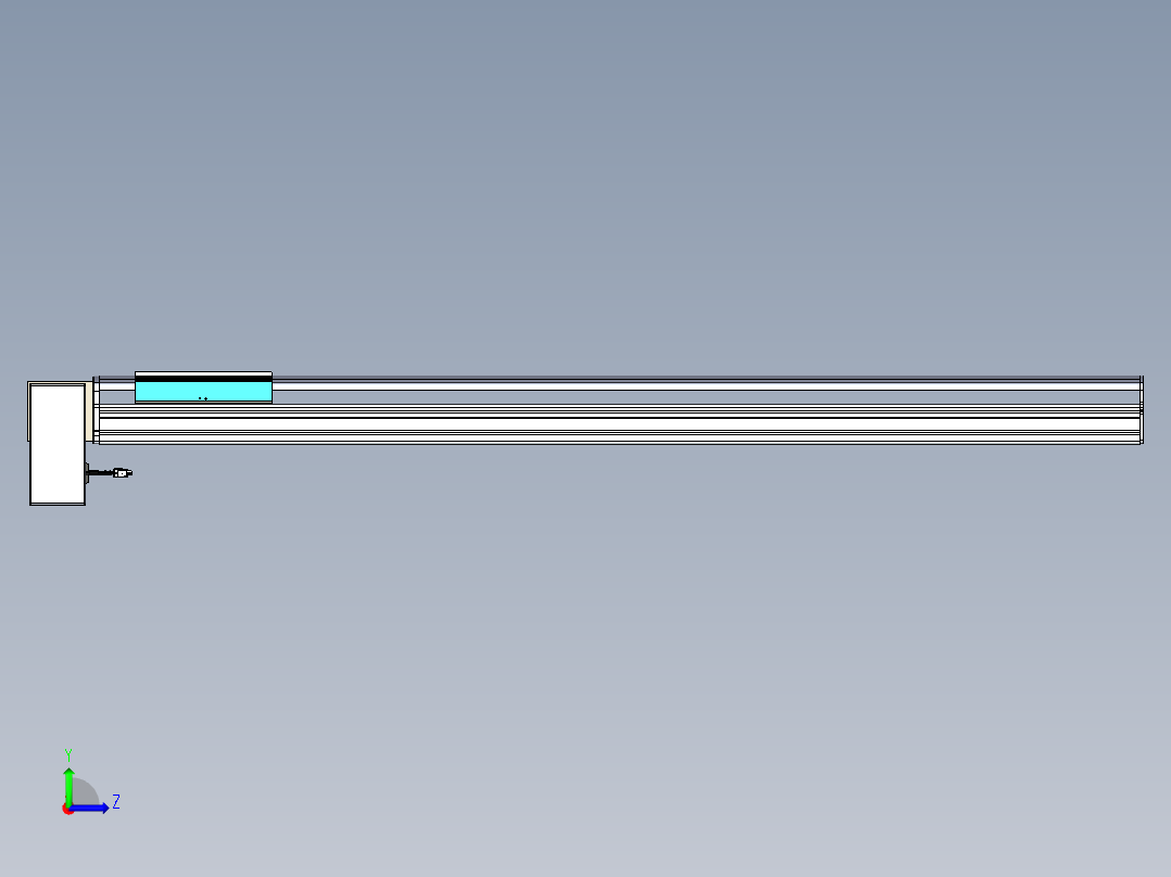 同步带滑台-半封闭B22H-L100-C-S1350-LD-P75-D3-N5左视图