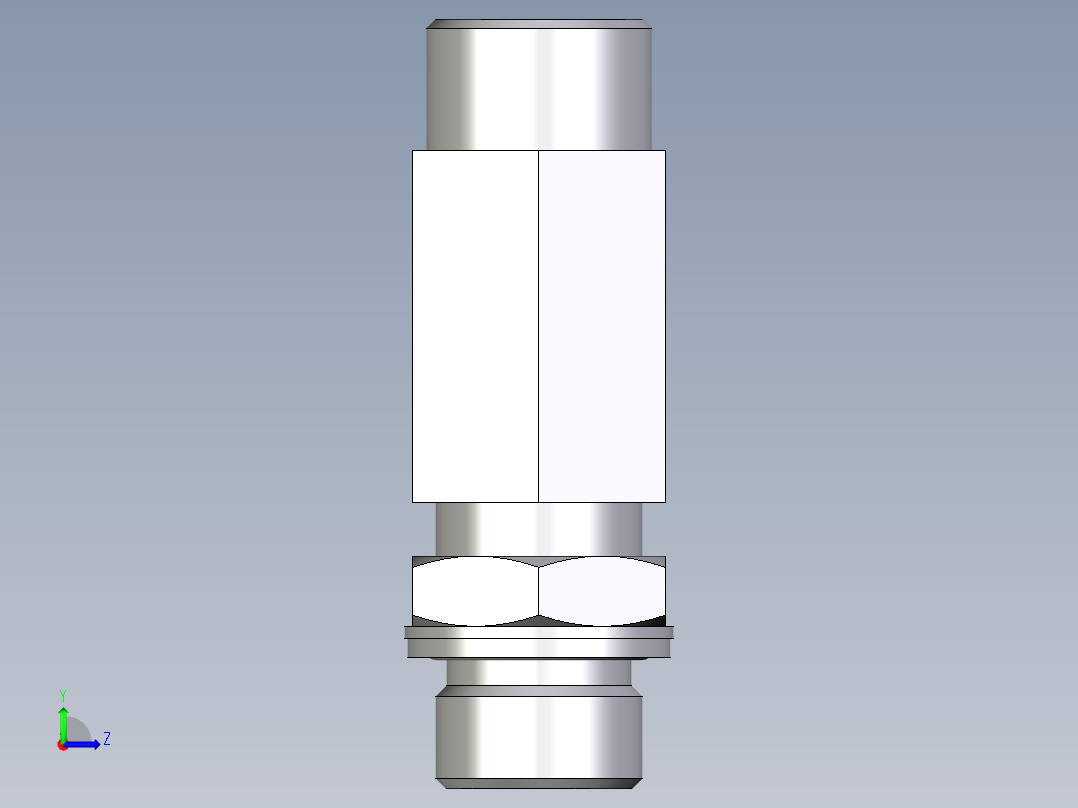 卡套式工业通用硬管接头EO_Adjustable_locknut_run_tee_LEE16SMOMDCF左视图