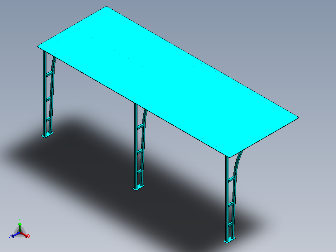 停车棚 停车楼 (4)正等轴测图