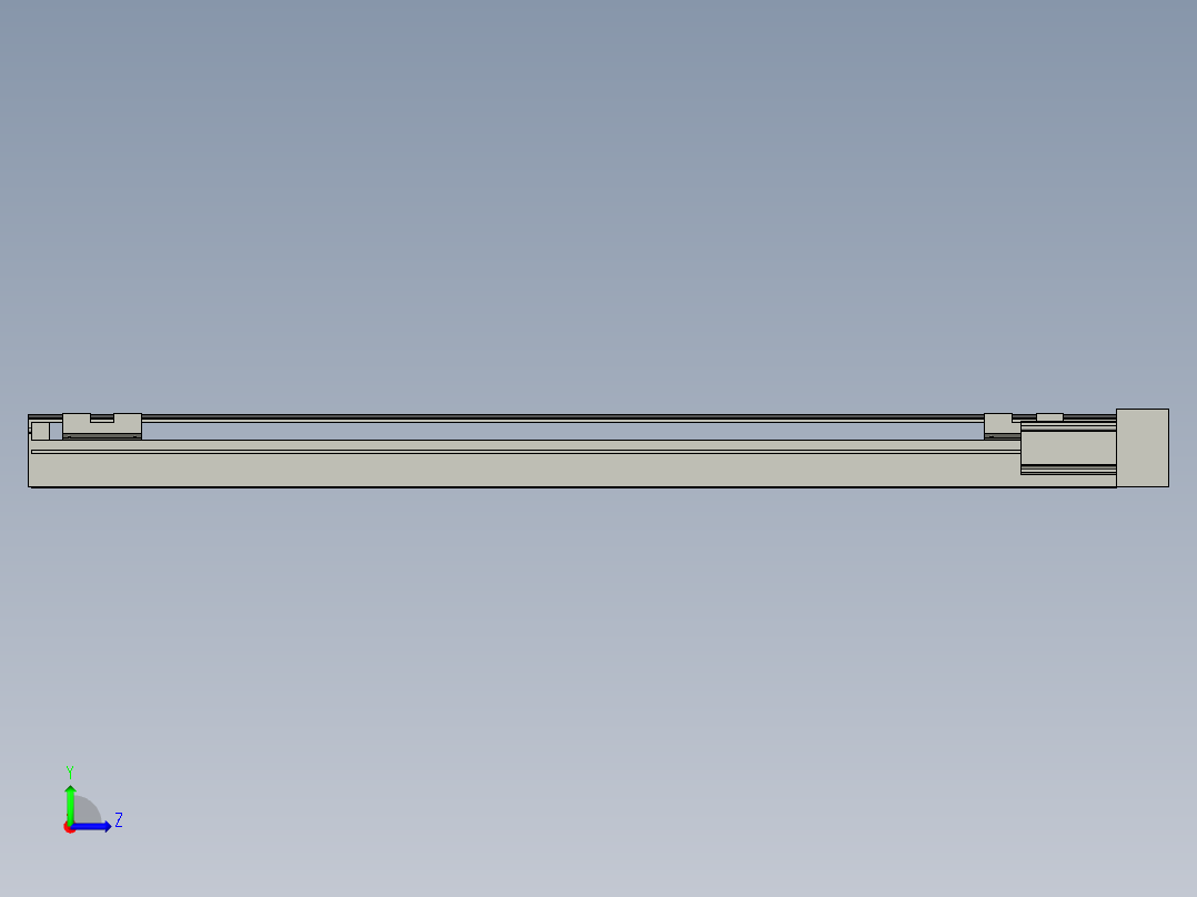 直线模组LHA6-S700-R-100W(16丝杆)设计图纸左视图