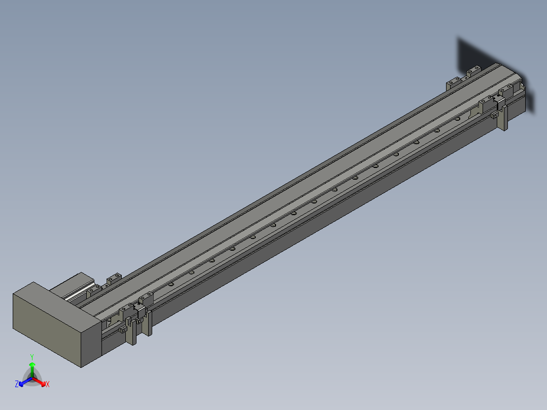 直线模组LHA6-S700-R-100W(16丝杆)设计图纸正等轴测图