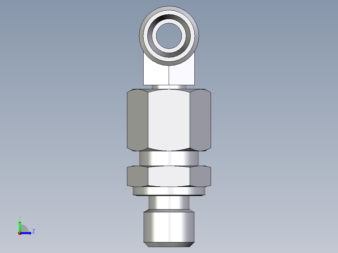 卡套式工业通用硬管接头EO_Assembled_adjustable_standpipe_branch_tee_EVT08LMOMD71左视图