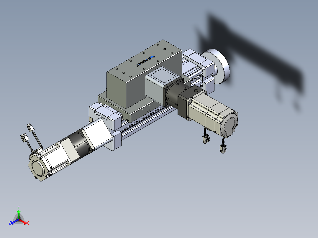 威洛博直线电机模组EB8ZR-L200-S60-LZP75B5K-ZP755K-MS3正等轴测图