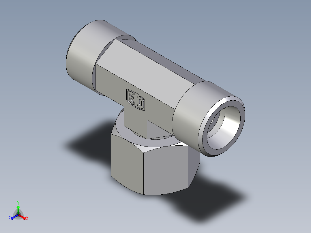 卡套式工业通用硬管接头EO_Swivel_nut_branch_tee_ET12SOMDCF