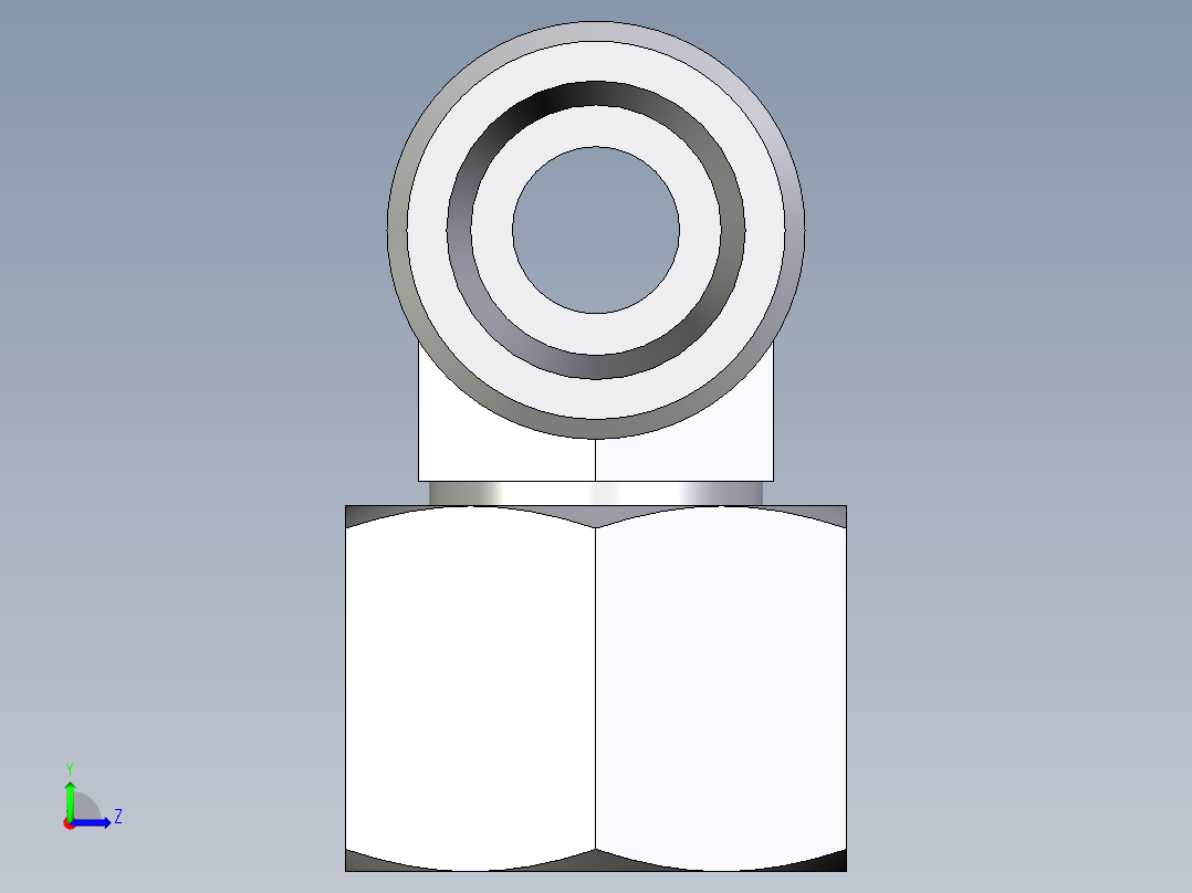 卡套式工业通用硬管接头EO_Swivel_nut_branch_tee_ET12SOMDCF左视图