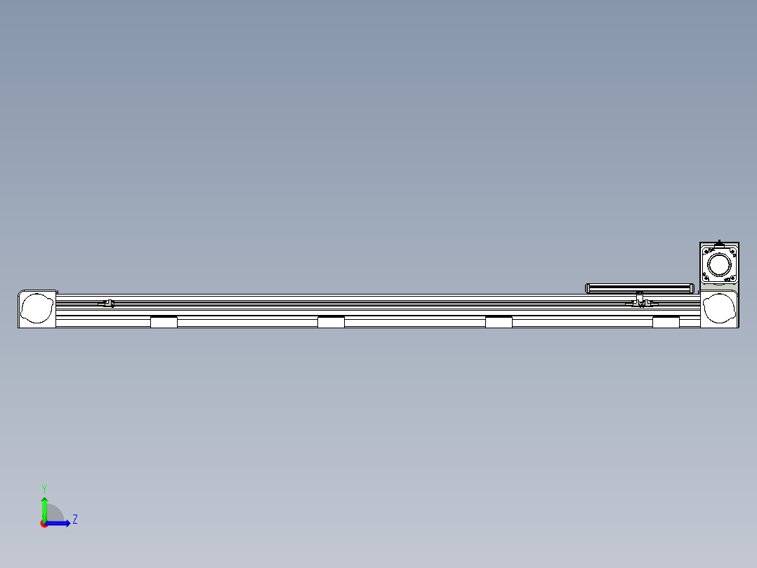 同步带滑台-欧规B8-L88-S1250-L-ZP75-D3-N10左视图