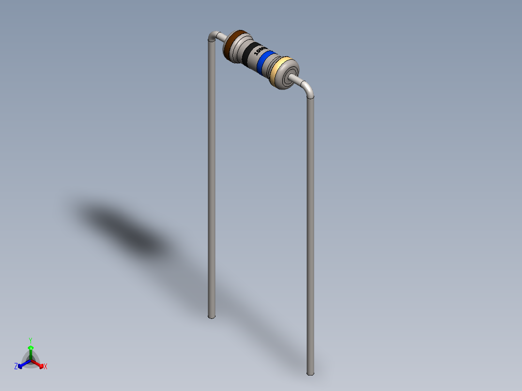 电容器 二极管 电阻器-Resistor 10M Ohm正等轴测图