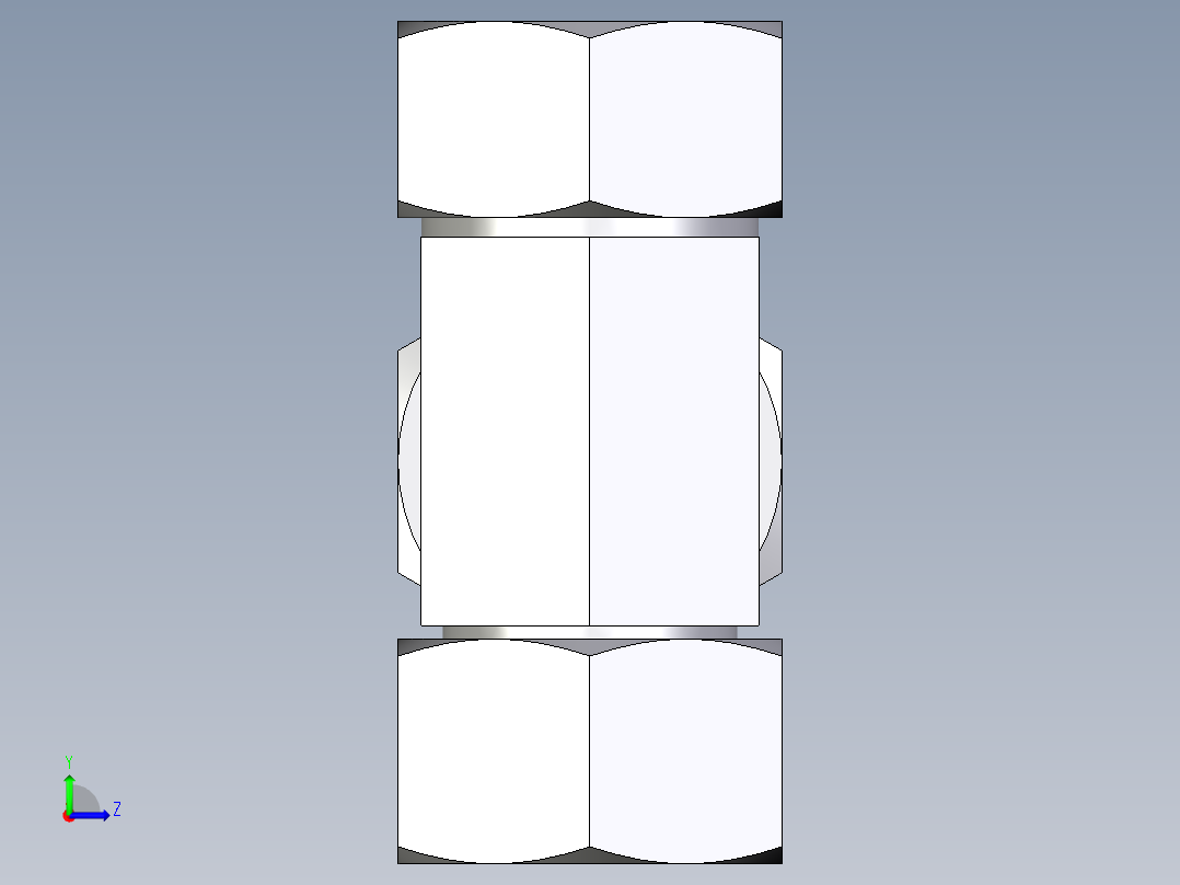 卡套式工业通用硬管接头EO_Swivel_nut_run_tee_EL28ZL71左视图