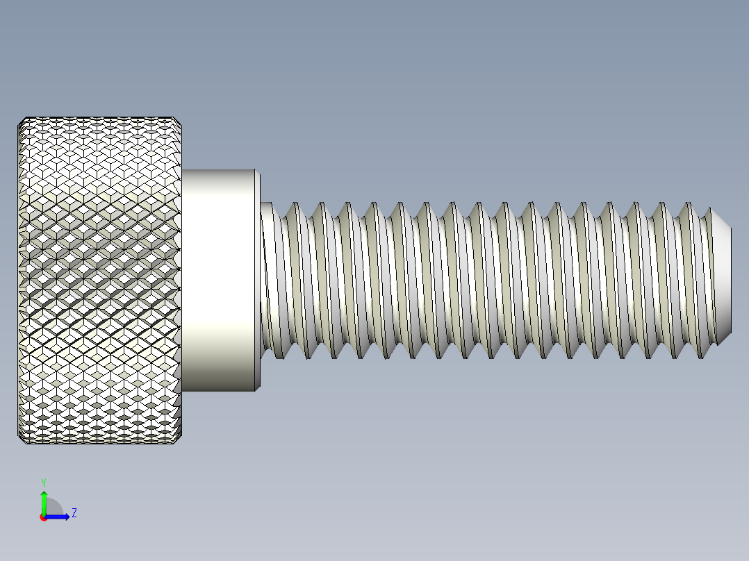 滚花指旋螺钉-M6 x 20mm左视图