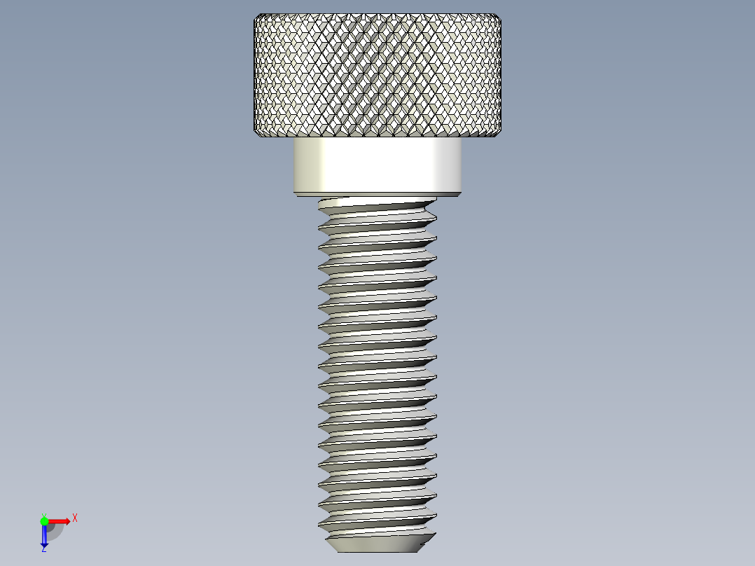 滚花指旋螺钉-M6 x 20mm俯视图
