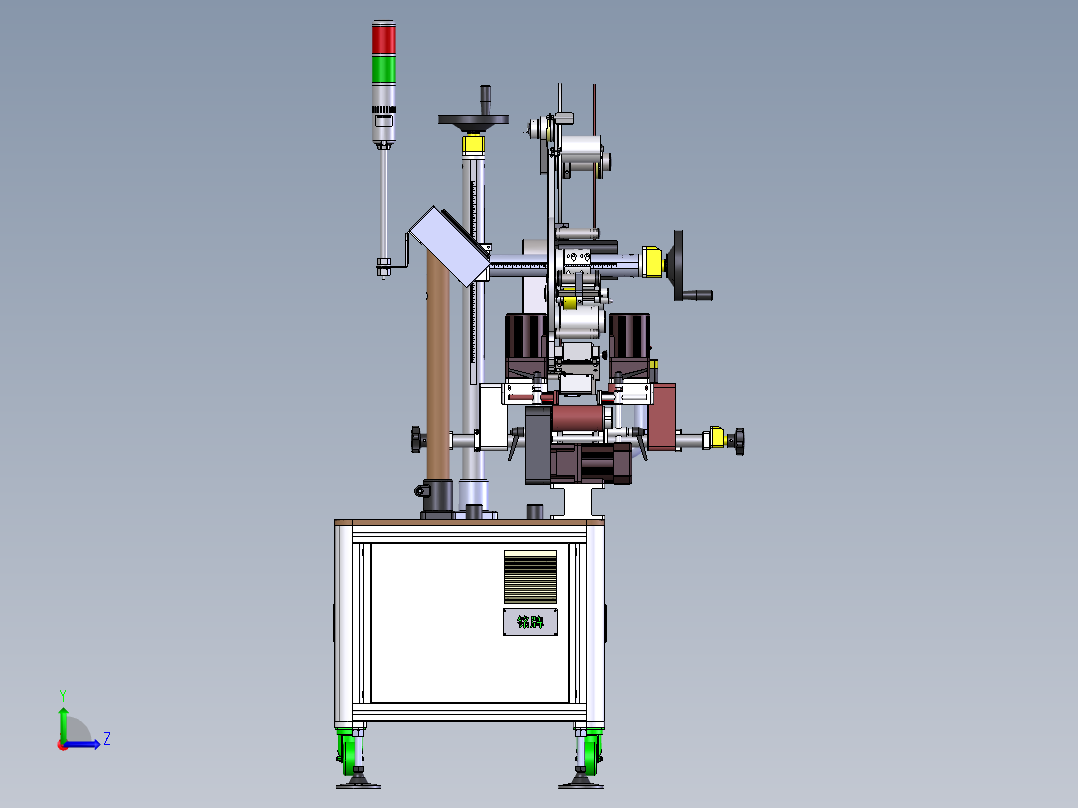 全自动平面贴标机3D图纸 机械设计参考资料设计素材左视图
