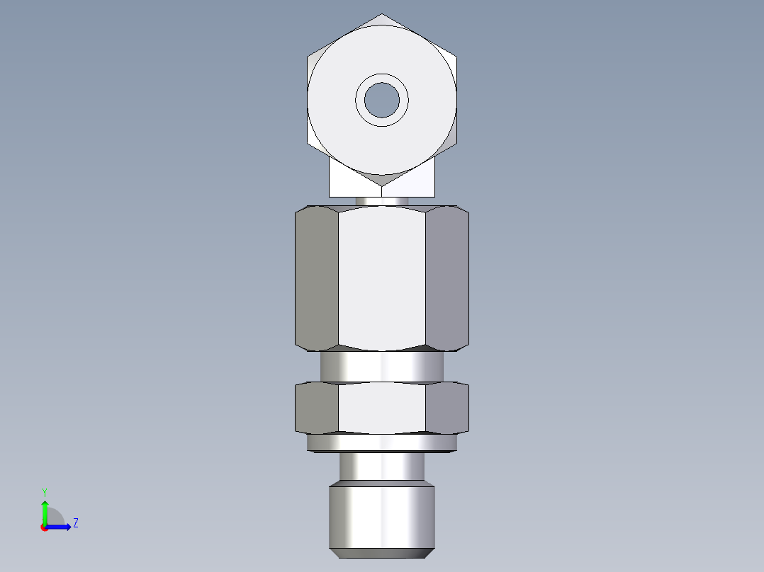 卡套式工业通用硬管接头EO_Assembled_adjustable_standpipe_branch_tee_EVT06SM71左视图