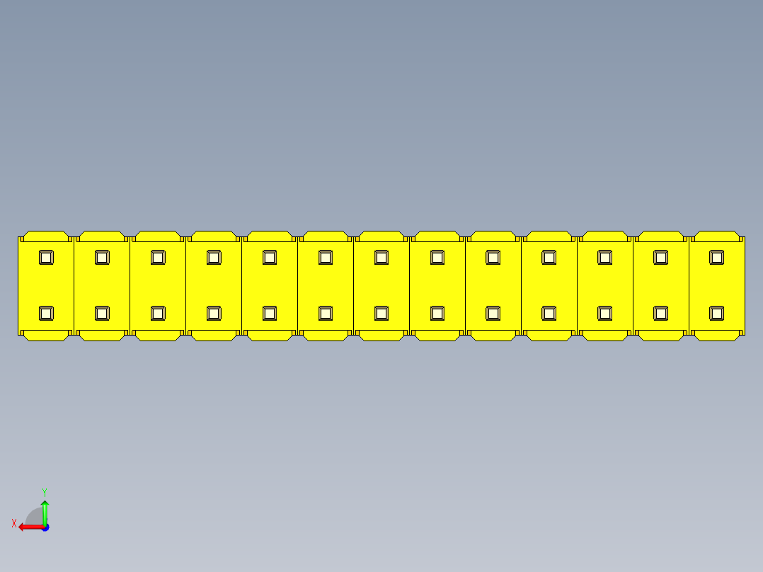 彩色公头100mil（2.54mm）系列-DS1021_yellow_2x13p_100mil_Type43_rev1.0后视图