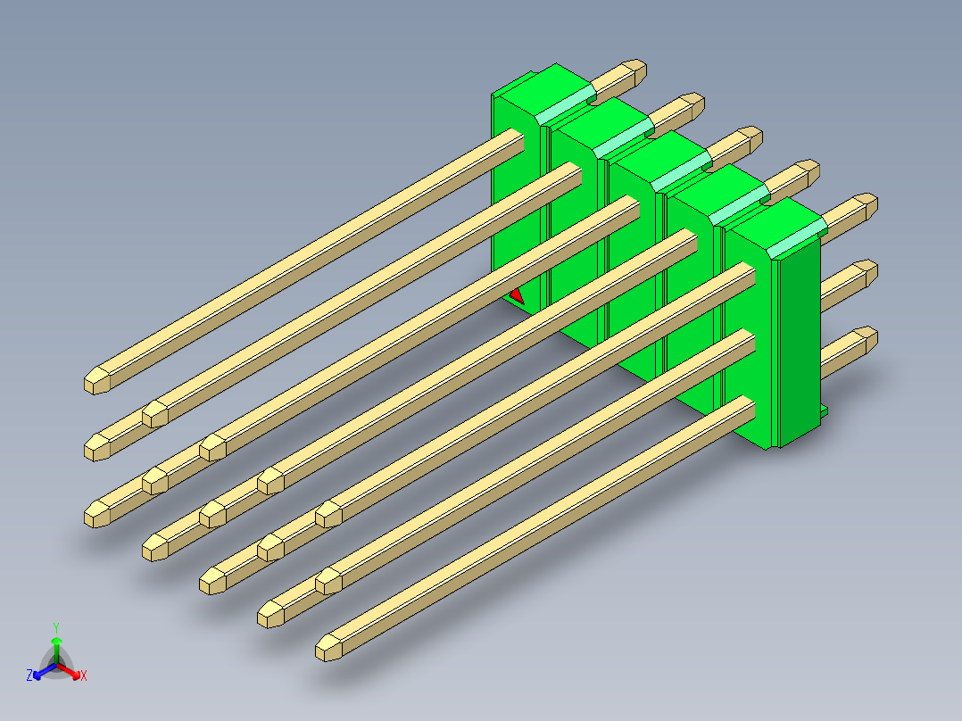 彩色公头100mil（2.54mm）系列-DS1021_green_3x05p_100mil_Type19_rev1.0