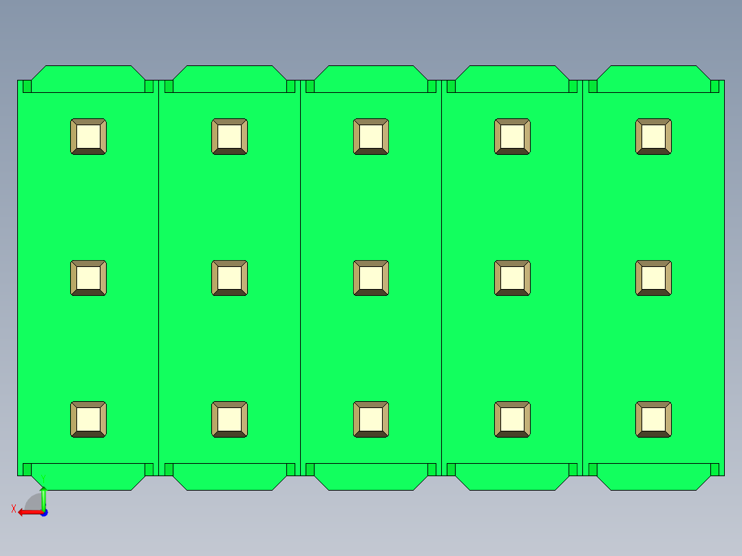 彩色公头100mil（2.54mm）系列-DS1021_green_3x05p_100mil_Type19_rev1.0后视图