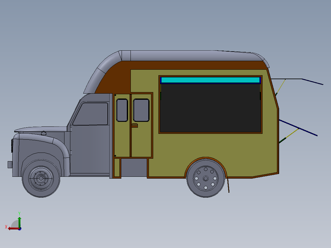 餐车设计后视图