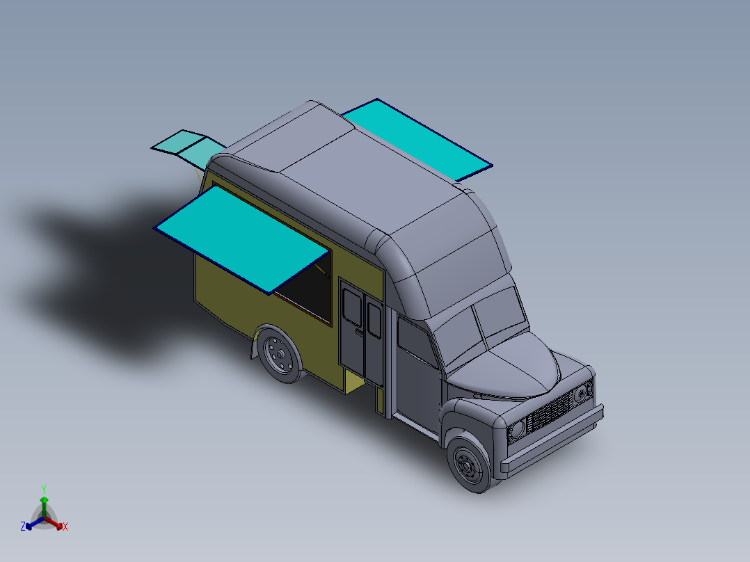 餐车设计正等轴测图