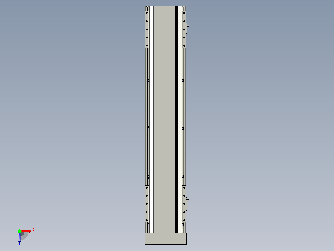 直线模组LHA170-S700-D设计图纸俯视图