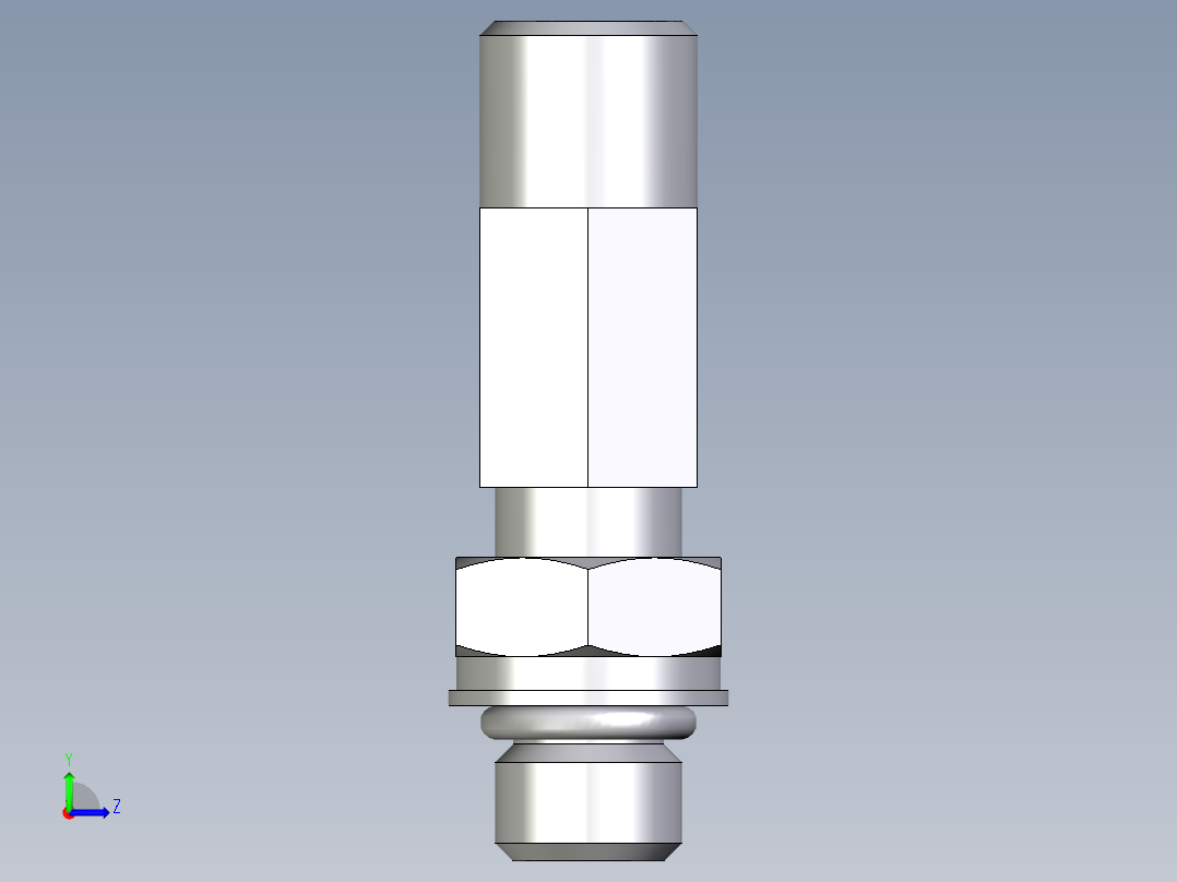 卡套式工业通用硬管接头EO_Adjustable_locknut_run_tee_LEE06SMOROMDCF左视图