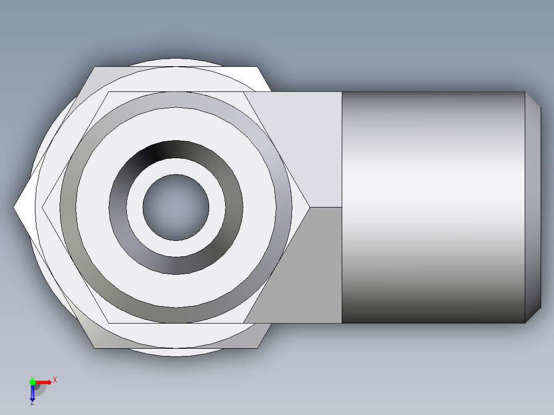 卡套式工业通用硬管接头EO_Adjustable_locknut_run_tee_LEE06SMOROMDCF俯视图