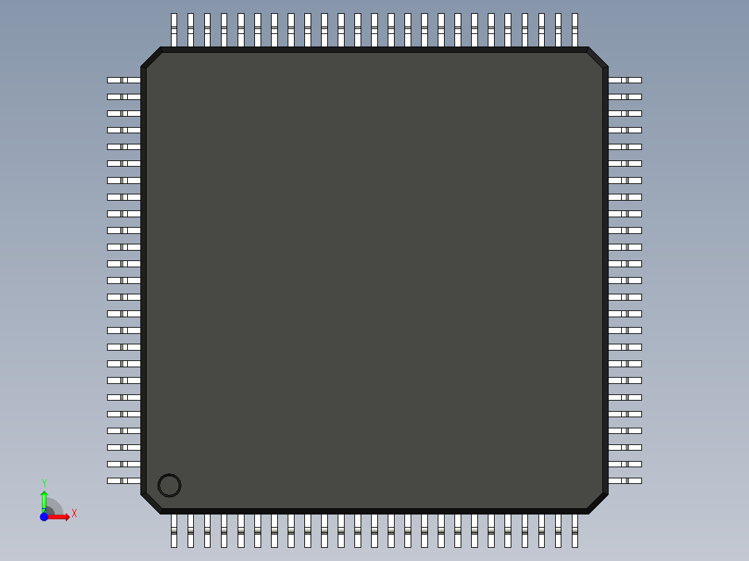 元器件3D封装LQFP100_FPT-100P-M0585前视图