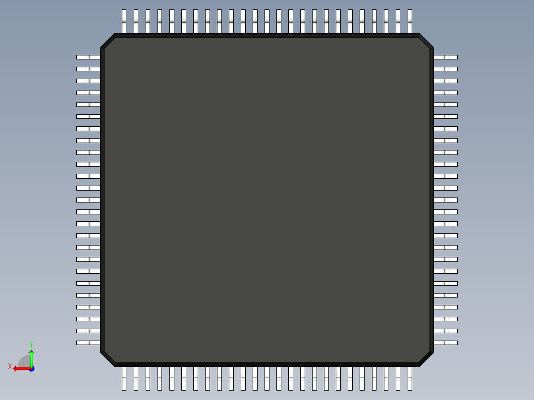 元器件3D封装LQFP100_FPT-100P-M0585后视图