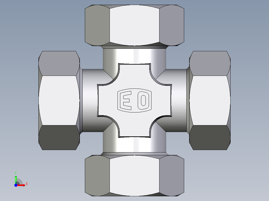 卡套式工业通用硬管接头EO_Union_cross_K35LCF前视图