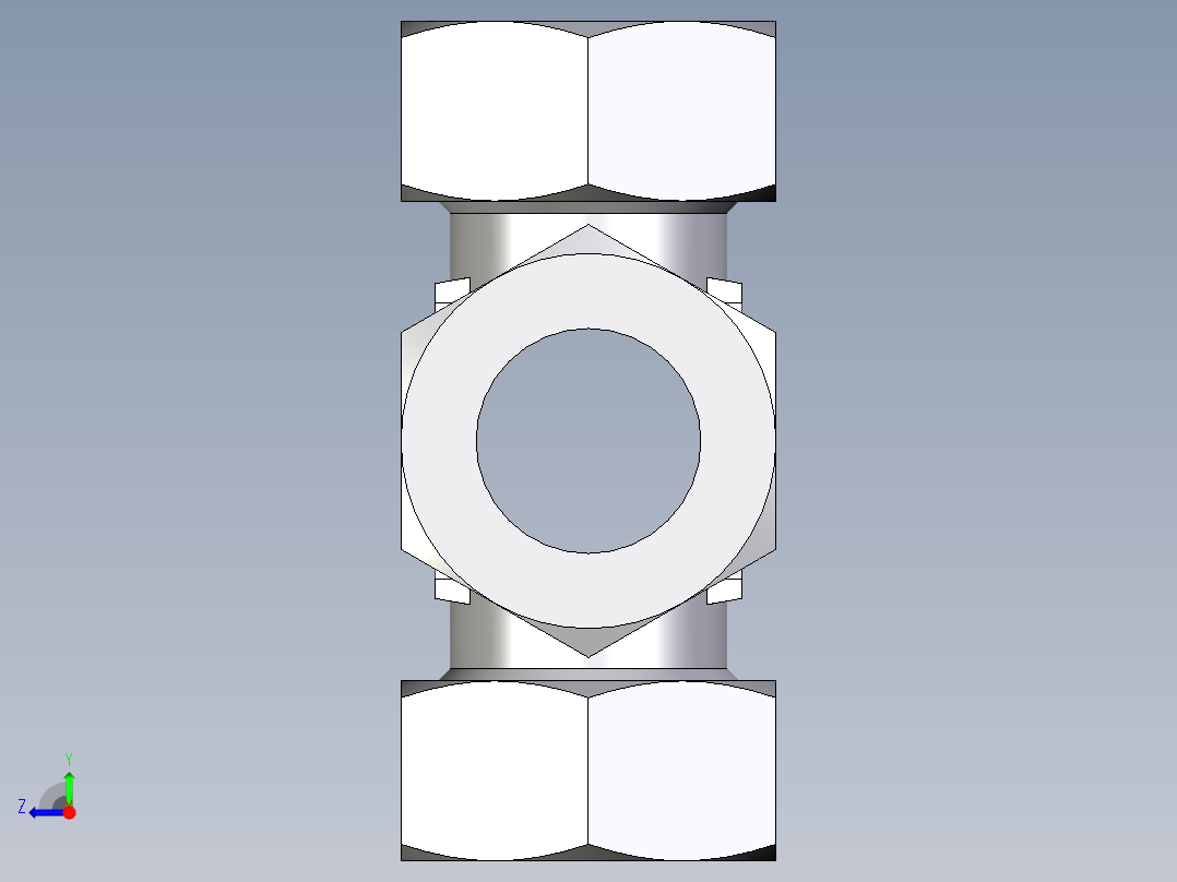 卡套式工业通用硬管接头EO_Union_cross_K35LCF右视图