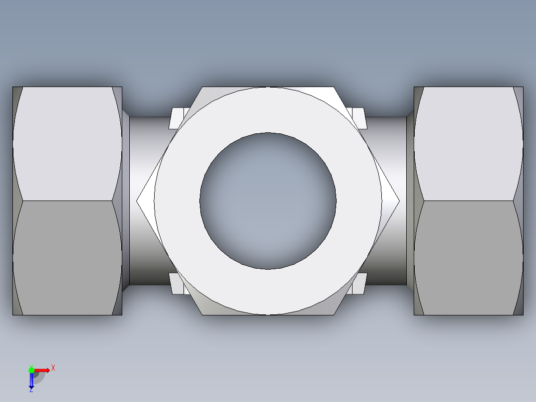 卡套式工业通用硬管接头EO_Union_cross_K35LCF俯视图