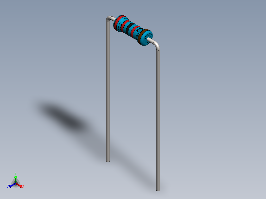 电容器 二极管 电阻器-Resistor 22K Ohm Blue正等轴测图